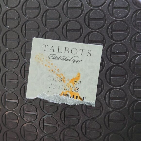 Talbots NWT Stunning Y2K Caramel Leather Fringe Logo Heels Size 10B - Picture 8 of 8